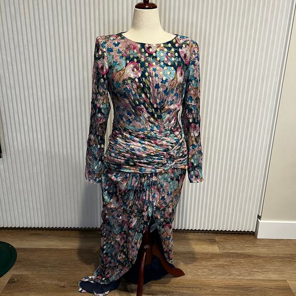 DRESS THE POPULATION Women's Romera Dress Size L in Capri Multi - Picture 4 of 13